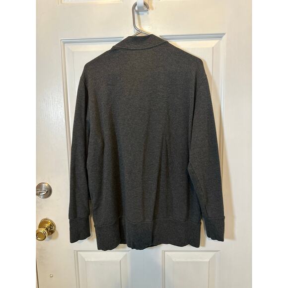 Athleta Athletic Top Women's Size L Gray Heather Purana V-Neck Wrap Sweatshirt - Picture 5 of 7